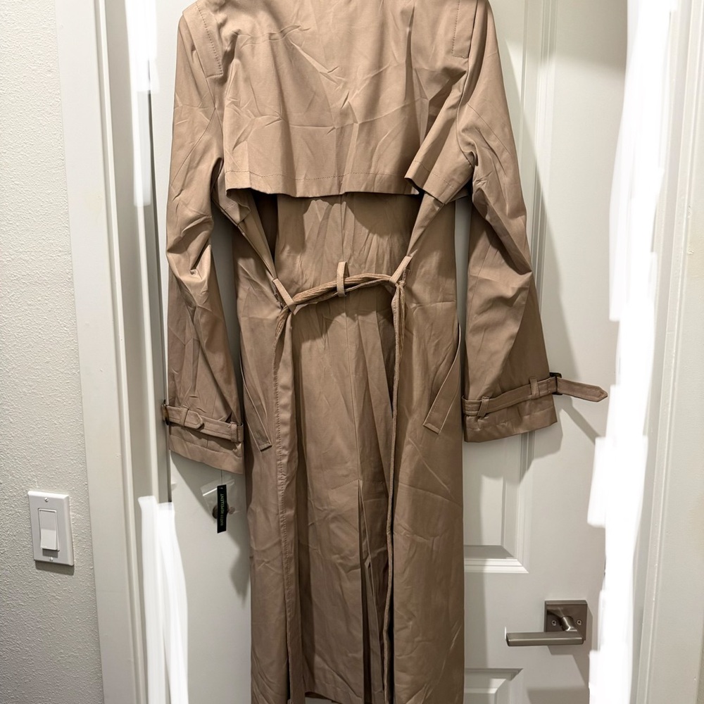 Sam Edelman Tan Double-Breasted Trench Coat - Picture 2 of 7